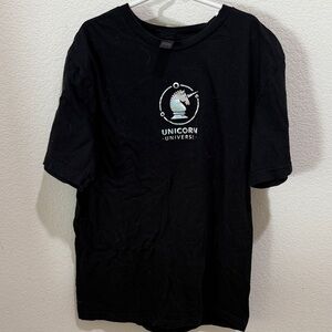 Black T-Shirt for Men unicorn universe